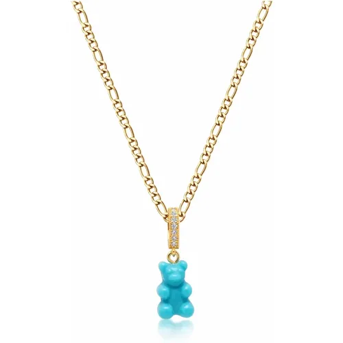 Mens Turquoise Gummy Bear Necklace , male, Sizes: M - Nialaya - Modalova