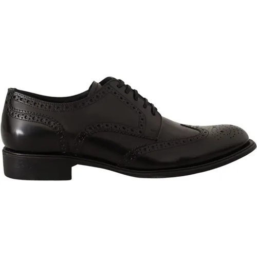 Leather Oxford Wingtip Formal Shoes , male, Sizes: 5 UK - Dolce & Gabbana - Modalova