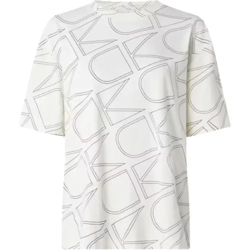 Monogram All Over T-Shirt Damen , Damen, Größe: 2XS - Calvin Klein - Modalova