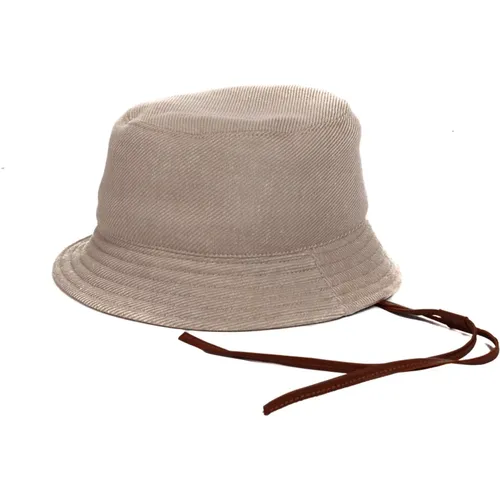 Sand Fisherman Wool-Linen-Silk Hat , male, Sizes: ONE SIZE - Eleventy - Modalova