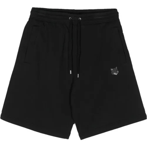 Schwarze Baumwoll-Jersey Shorts , Herren, Größe: L - Maison Kitsuné - Modalova