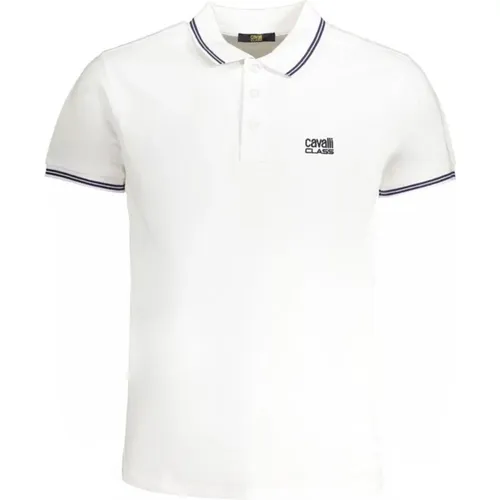 Klassisches Polo-Shirt mit Kontraststickerei , Herren, Größe: 2XL - Cavalli Class - Modalova