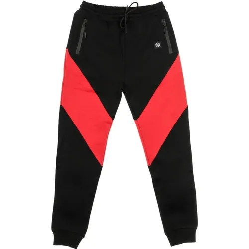 Men's Fleece Tracksuit Pants /Red , male, Sizes: XL, L - Dolly Noire - Modalova