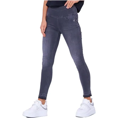 Graue Skinny Jeggings Hohe Taille - PATRIZIA PEPE - Modalova