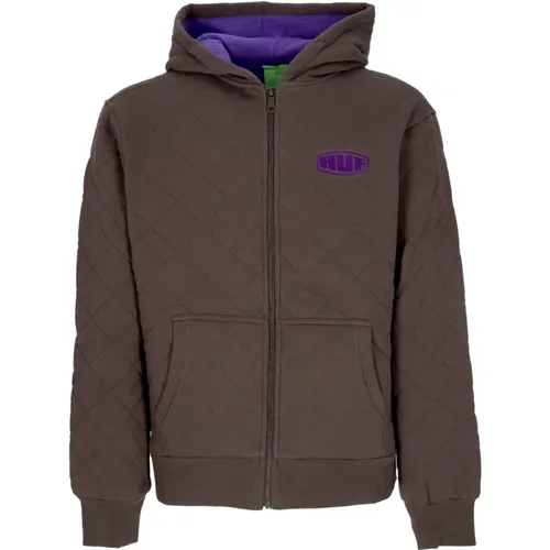 Gesteppter Hoodie mit Thermofutter und Reißverschluss , Herren, Größe: XL - HUF - Modalova