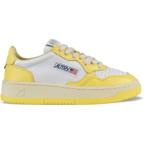 Weiße und gelbe Ledersneakers - Autry - Modalova