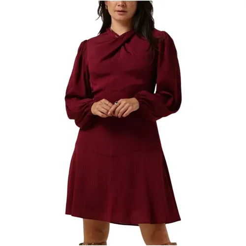 Rotes Strukturiertes Chiffonkleid , Damen, Größe: XS - Freebird - Modalova