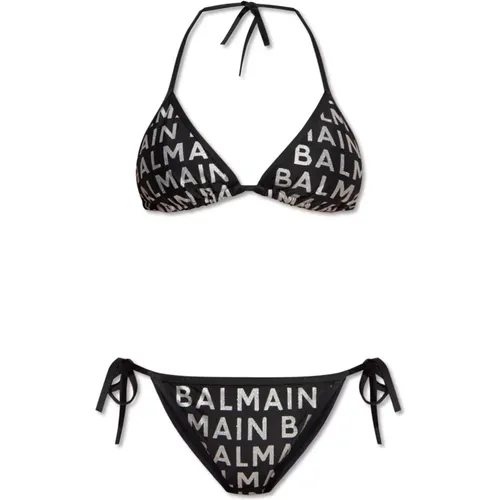 Logo-printed bikini , female, Sizes: L - Balmain - Modalova