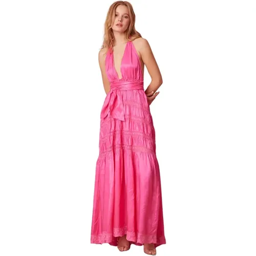 Vendima Halter Maxi Dress , female, Sizes: M - Loveshackfancy - Modalova