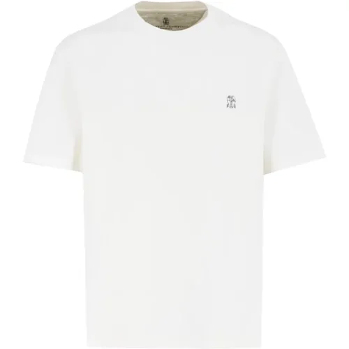 Clic Cotton Crew Neck T-Shirt , male, Sizes: L - BRUNELLO CUCINELLI - Modalova