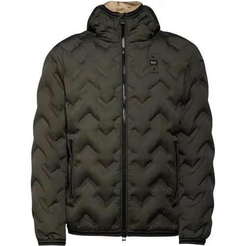 Quilted Hooded Coat , male, Sizes: M, L - Blauer - Modalova