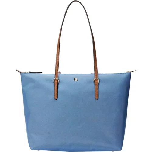 Blaue Shopper-Tasche , Damen, Größe: ONE Size - Ralph Lauren - Modalova
