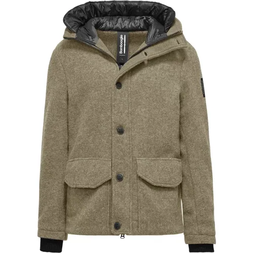 Short Wool Parka with Hood , male, Sizes: M, S, L - BomBoogie - Modalova