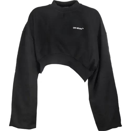 Cropped Sweatshirt , female, Sizes: M, S - Off White - Modalova