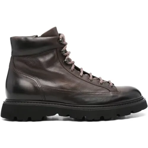 Braun Schwarz Derby Boot Zip Triumph , Herren, Größe: 43 EU - Doucal's - Modalova