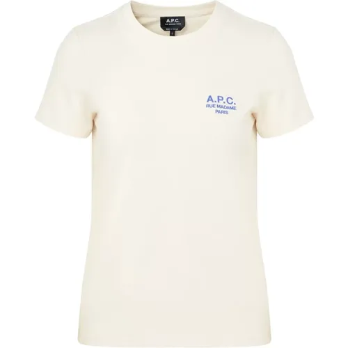 Weiße Baumwoll Damen T-Shirt , Damen, Größe: L - A.p.c. - Modalova