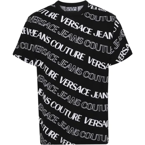 Schwarze T-Shirts Polos für Männer , Herren, Größe: S - Versace Jeans Couture - Modalova