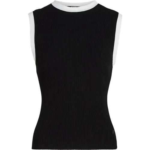 Geripptes Stricktop , Damen, Größe: L - Karl Lagerfeld - Modalova