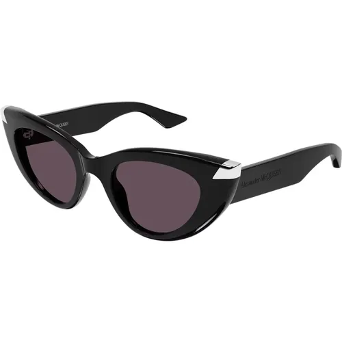 Metallic Inclusion Cat Eye Sunglasses , female, Sizes: 50 MM - alexander mcqueen - Modalova