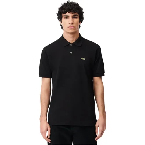 Schwarzes Polo-Shirt - Piqué-Stil , Herren, Größe: S - Lacoste - Modalova