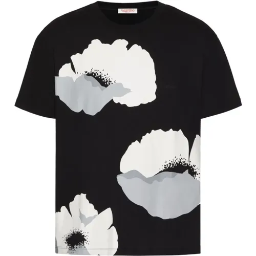 Floral Print Crew Neck T-shirts and Polos , male, Sizes: L - Valentino - Modalova
