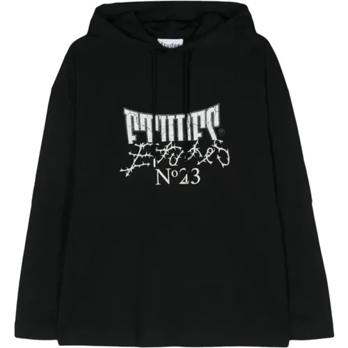 Schwarz/Weiß Bio-Baumwoll-Hoodie - Études - Modalova