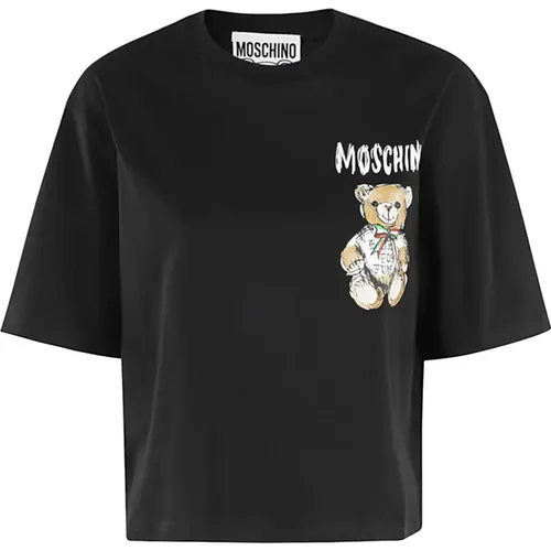 Stylisches Jersey Shirt , Damen, Größe: XS - Moschino - Modalova
