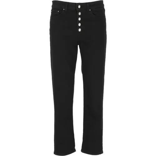 Schwarze Loose Fit Jeans mit Gürtelschlaufen , Damen, Größe: W25 - Dondup - Modalova