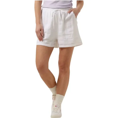 Weiße Leinen Shorts , Damen, Größe: M - Tommy Jeans - Modalova