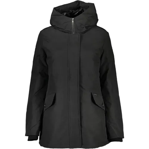 Cotton Hooded Jacket with Zip Closure , female, Sizes: L, XL, M - Woolrich - Modalova