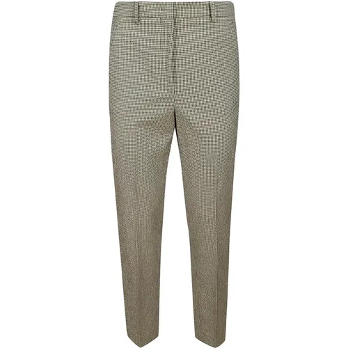 Slim Cotton Pants with Central Pleats , female, Sizes: S, XL, XS, L, M - Incotex - Modalova
