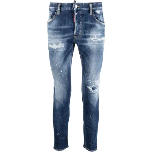 Indigo Skinny Denim Jeans , Herren, Größe: L - Dsquared2 - Modalova