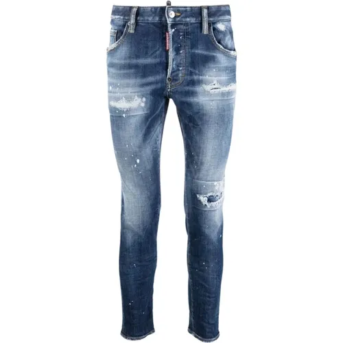 Indigo Skinny Denim Jeans , Herren, Größe: M - Dsquared2 - Modalova