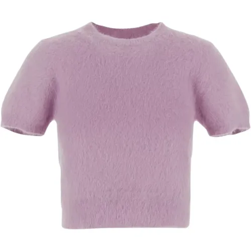 Fluffy Knit Cropped Top , female, Sizes: L, M - Maison Margiela - Modalova