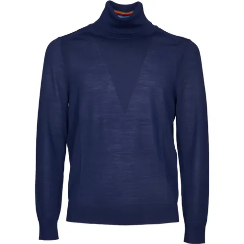 Blauer Strickpullover Hoher Kragen Aw24 - PS By Paul Smith - Modalova