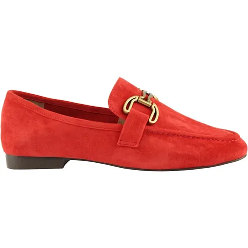 Roter Wildleder Loafer Schuh , Damen, Größe: 40 EU - Bibi Lou - Modalova