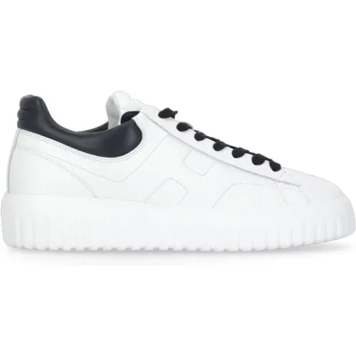 Leather Sneakers Round Toe Iconic H , male, Sizes: 6 1/2 UK, 8 UK, 7 UK, 8 1/2 UK, 7 1/2 UK - Hogan - Modalova