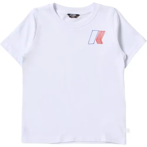 Weißes Kinder T-Shirt mit Logo-Print - K-way - Modalova
