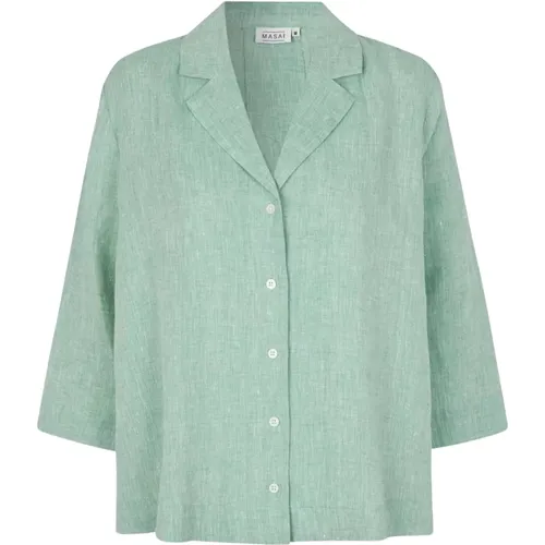 Spruce Shirt 3/4 Sleeve Loose Fit , female, Sizes: XS, L, S, M, 2XL - Masai - Modalova