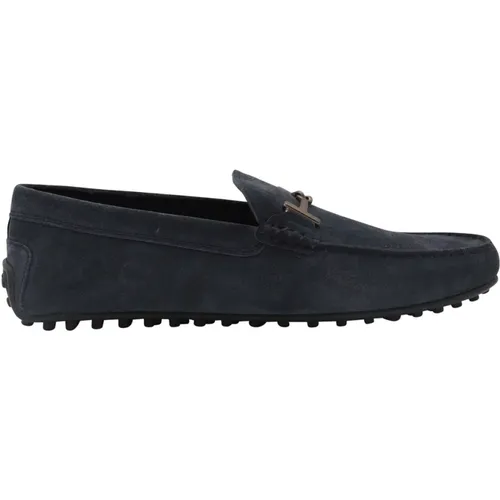 Blaue flache Loafer mit Metall-Detail , Herren, Größe: 41 1/2 EU - TOD'S - Modalova