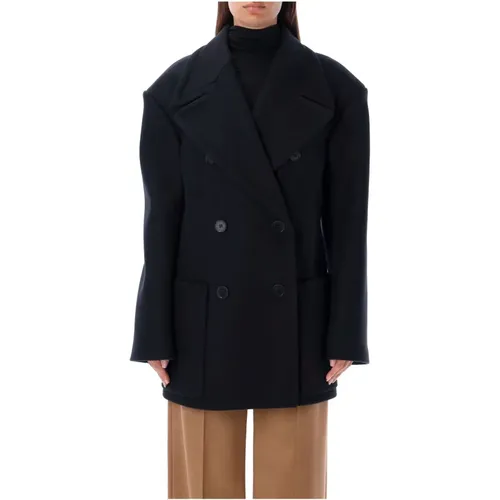 Ink Peacoat - Women`s Wool Outerwear , female, Sizes: S, XS - Stella Mccartney - Modalova