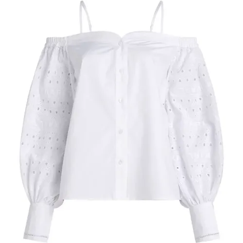 Bestickte Off-Shoulder Bluse , Damen, Größe: S - Karl Lagerfeld - Modalova