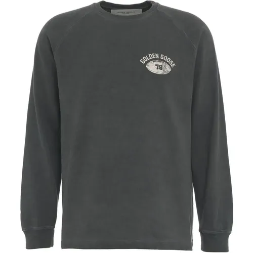 Grey Sweatshirt Aw24 Model 190cm , male, Sizes: L, M - Golden Goose - Modalova