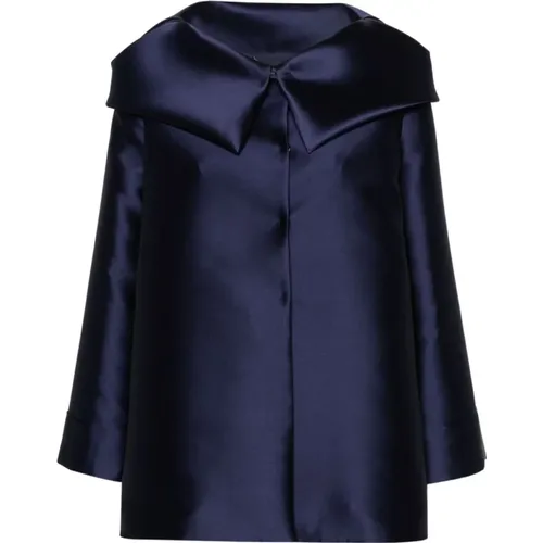 Silk Mikado Single-Breasted Jacket , female, Sizes: XL - alberta ferretti - Modalova