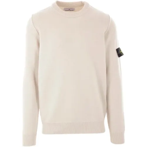 Ivory Wollstrickpullover , Herren, Größe: XL - Stone Island - Modalova