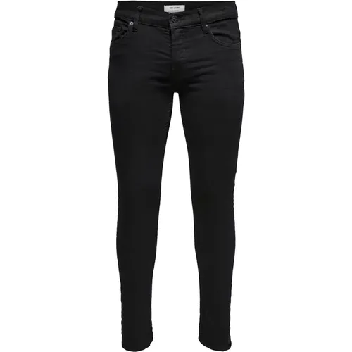 Schwarze Slim Fit Jeans , Herren, Größe: W28 L32 - Only & Sons - Modalova