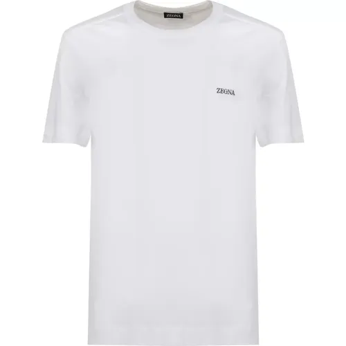 T-Shirts,Weißes Baumwoll Rundhals T-Shirt - Ermenegildo Zegna - Modalova