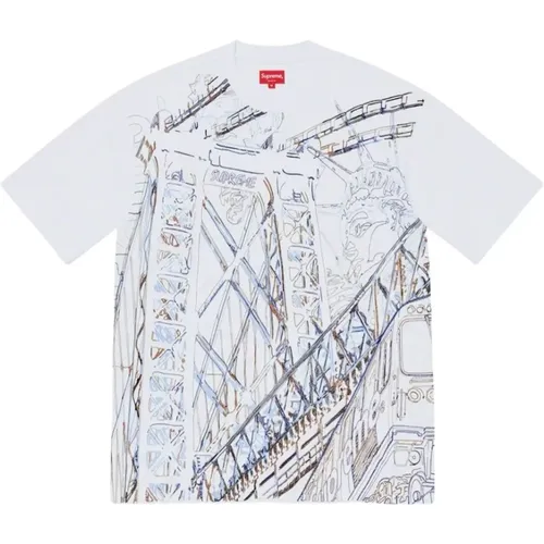 Limited Edition Embroidered Bridge Tee , male, Sizes: S, L - Supreme - Modalova