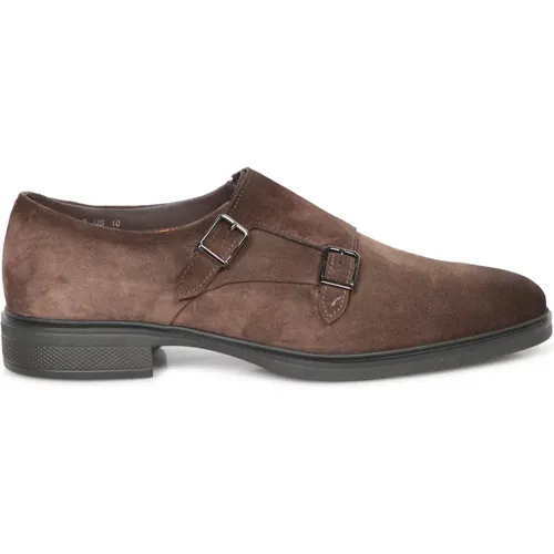 Braune Loafer Schuhe für Herren , Herren, Größe: 42 1/2 EU - Santoni - Modalova