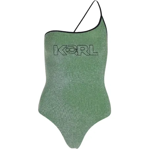 Ikonik Lurex Badeanzug Damen , Damen, Größe: XS - Karl Lagerfeld - Modalova